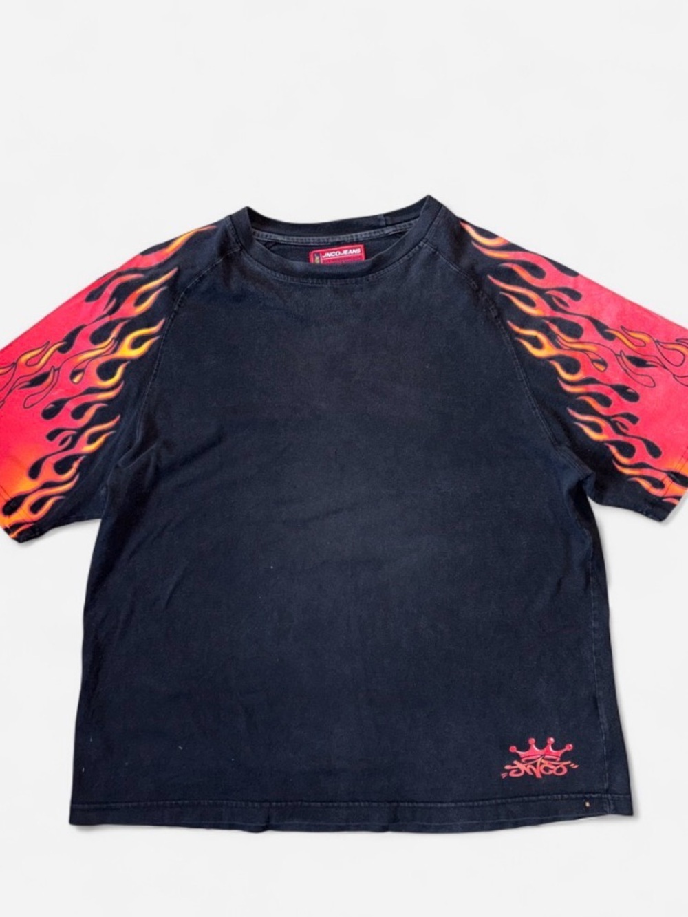 JNCO 90s/Y2K Flame Oversized Skating Tee Large
